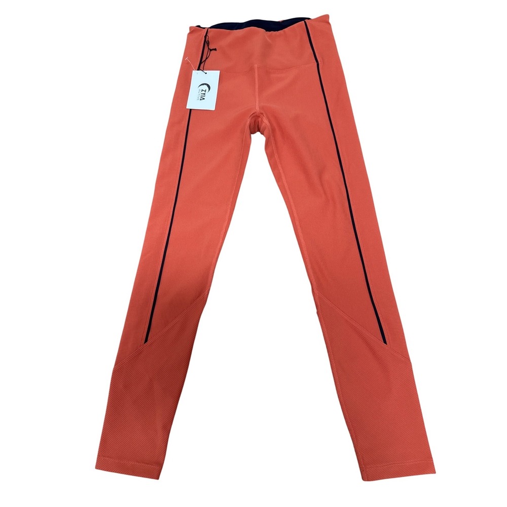 Zyia‎ (Burnt Orange) Ribbed Premium 7/8 24" Leggings Women Size 8-10